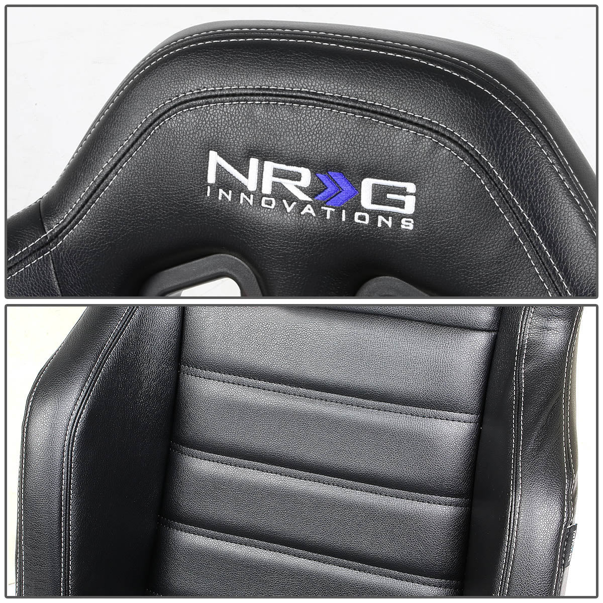 NRG Innovations, Pair Type-R Style PVC Leather Racing Seats - RSC-208