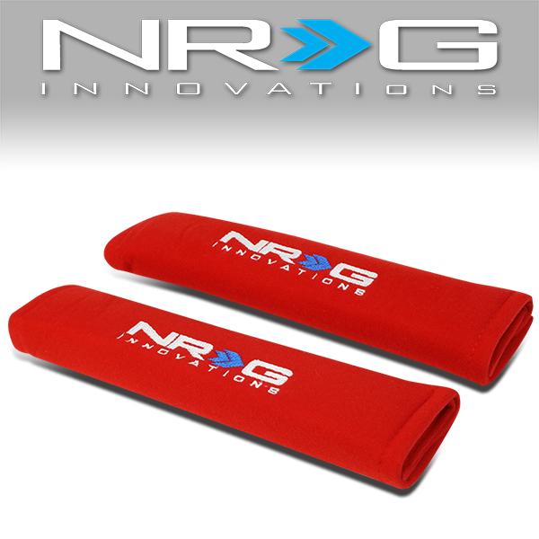 NRG Innovations, Pair Universal 2.7 x 11 in. Seat Belt Cover Shoulder Pads - SBP-27RD