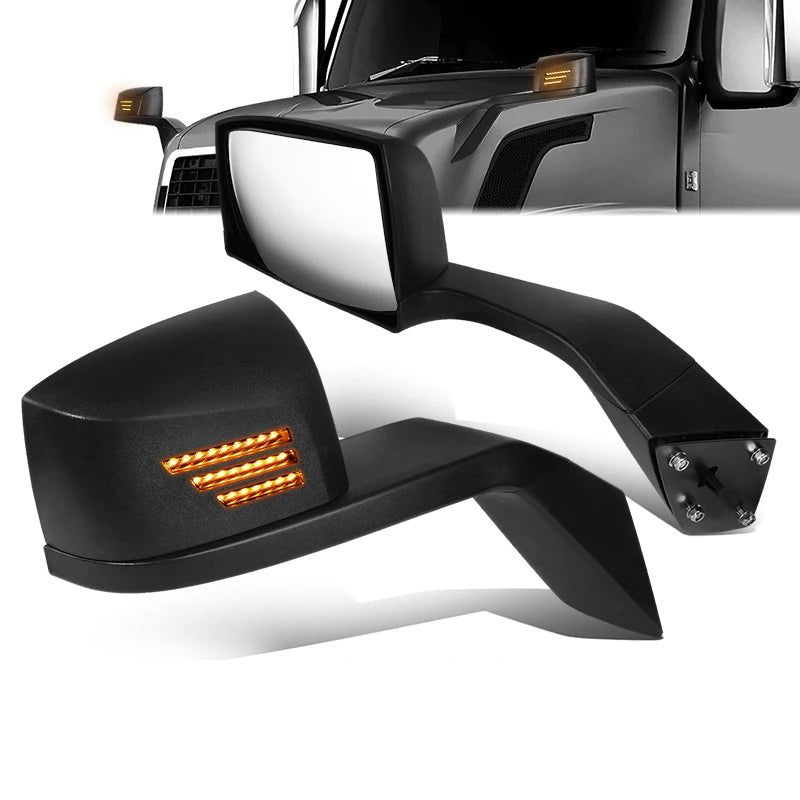 CAAP, Performance Series Side Hood Mirrors (Black) 04-17 Volvo VN Series