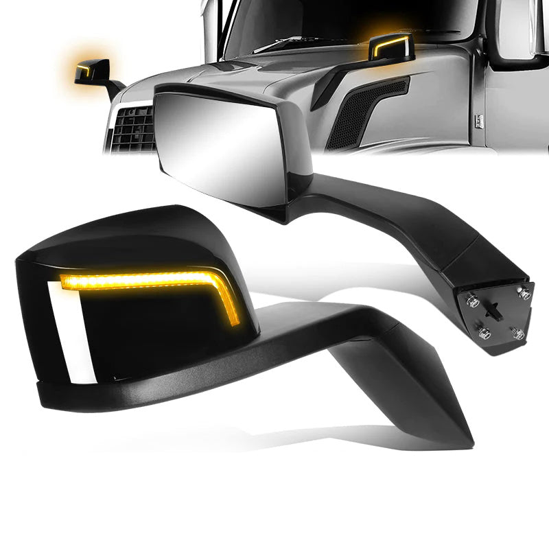 CAAP, Performance Series Side Hood Mirrors (Black) 04-18 Volvo VN Series