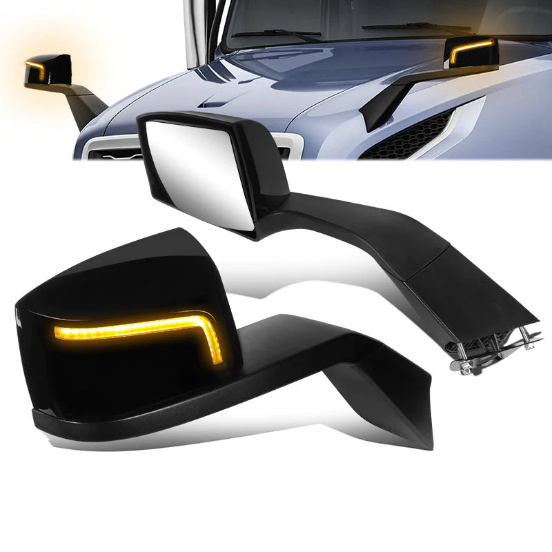 CAAP, Performance Series Side Hood Mirrors (Black) 18-21 Volvo VNL 300, 400, 740, 760, 860