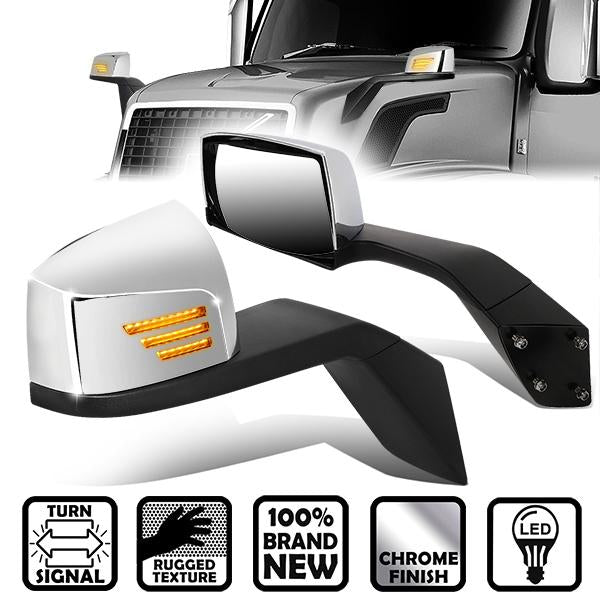 CAAP, Performance Series Side Hood Mirrors (Chrome) 04-17 Volvo VN Series