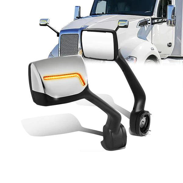 CAAP, Performance Series Side Hood Mirrors (Chrome) 11-21 Kenworth T680, Peterbilt 579, 587