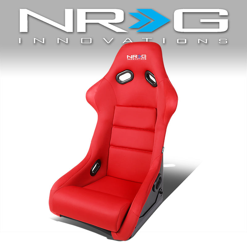 NRG Innovations, Red Fiberglass Fixed Back Bucket Racing Seat - FRP-300RD