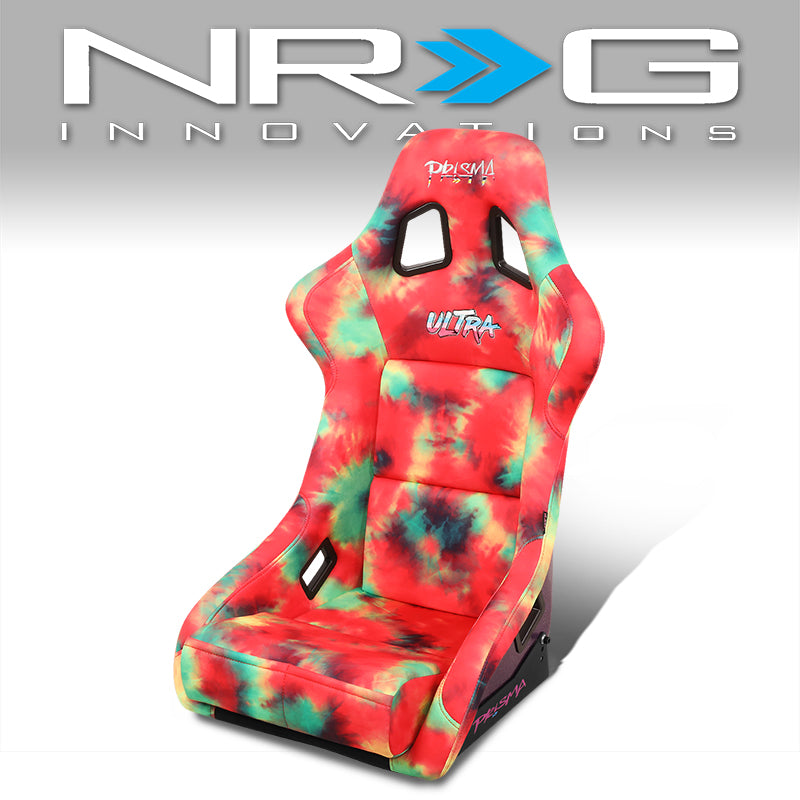 NRG Innovations, Tie Dye Fiberglass Vegan Satin Bucket Racing Seat - FRP-302-TIEDYE