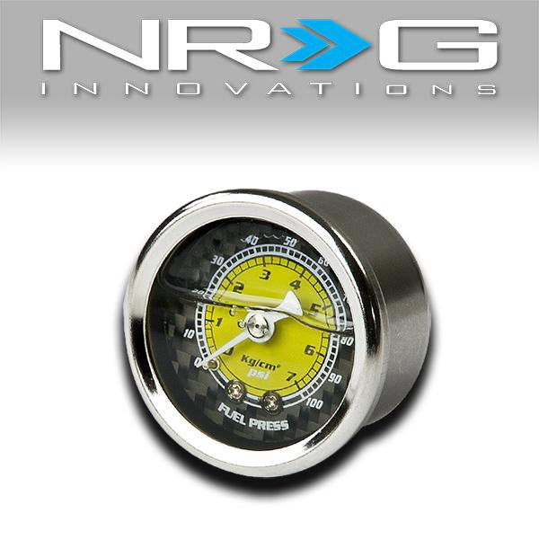 NRG Innovations, Universal 1/8 NPT 100PSI Fuel Pressure Regulator Oil-Filled Gauge - FRG-100CF