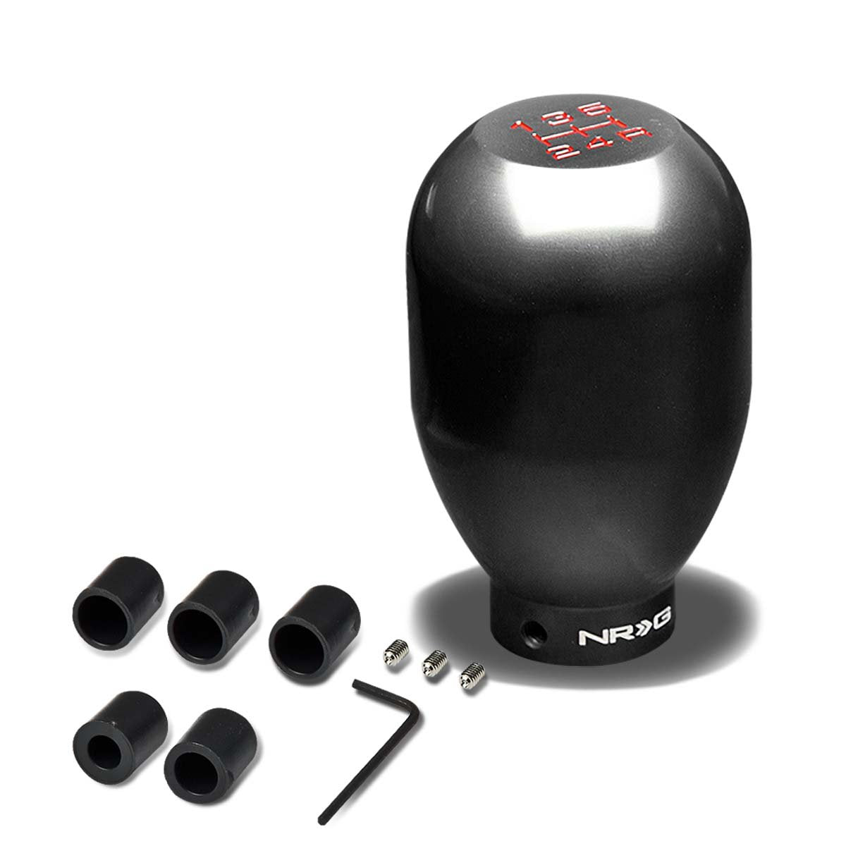 NRG Innovations, Universal 5-Speed MT Black Nickel Aluminum Shift Knob - SK-100N