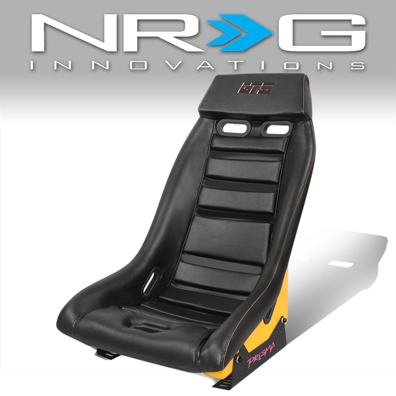 NRG Innovations, Vegan Leather Fixed Back Racing Bucket Seat - PRI-100BK-ARCADE