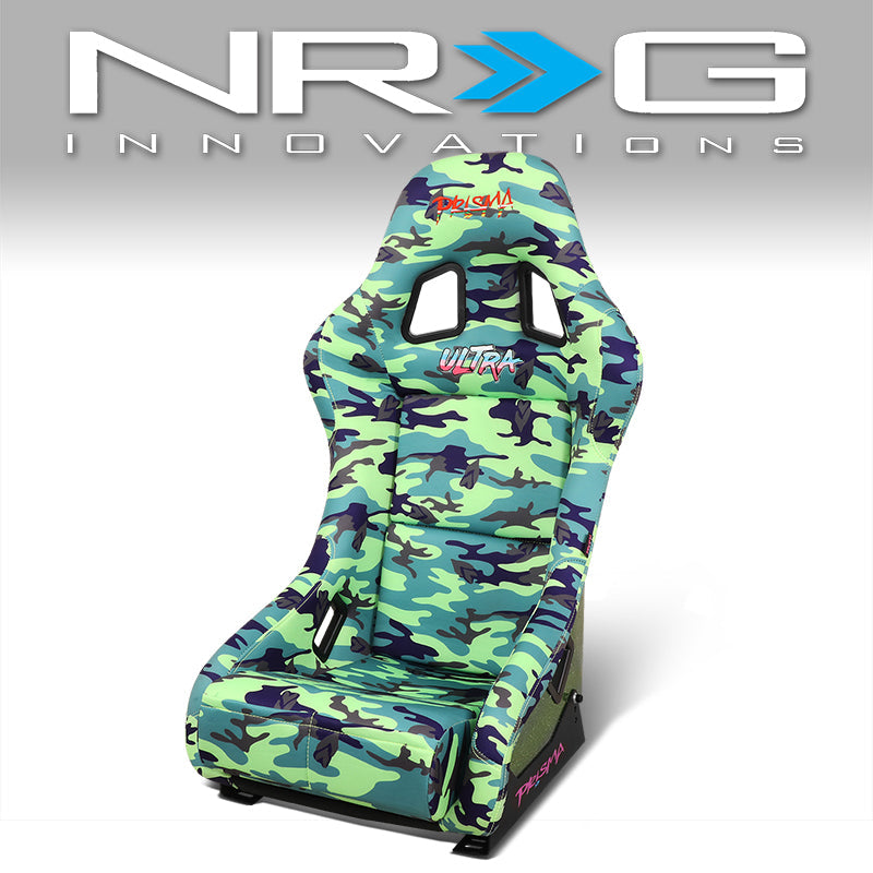 NRG Innovations, Vegan Satin Fixed Back Racing Bucket Seat - FRP-303-GIJ