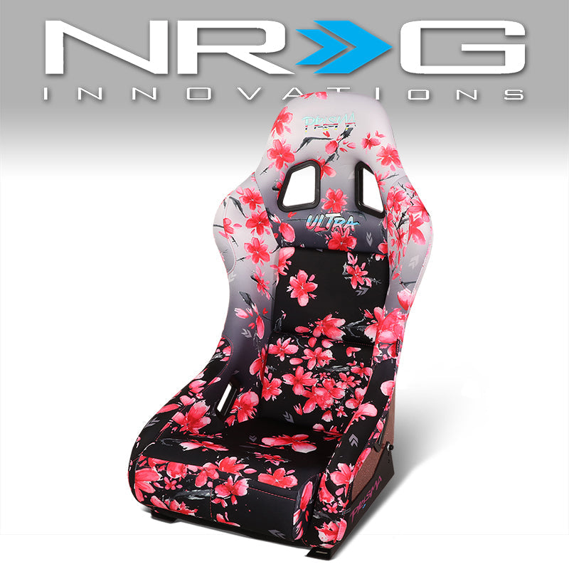 NRG Innovations, Vegan Satin Fixed Back Racing Bucket Seat - FRP-303-SAKURA